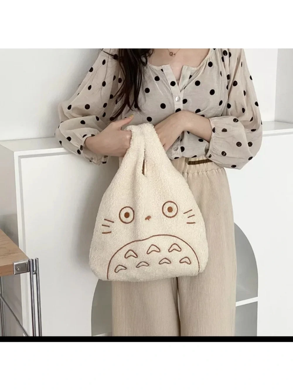 My Neighbor Totoro Studio Ghibli Sherpa Fluffy Tote Bag